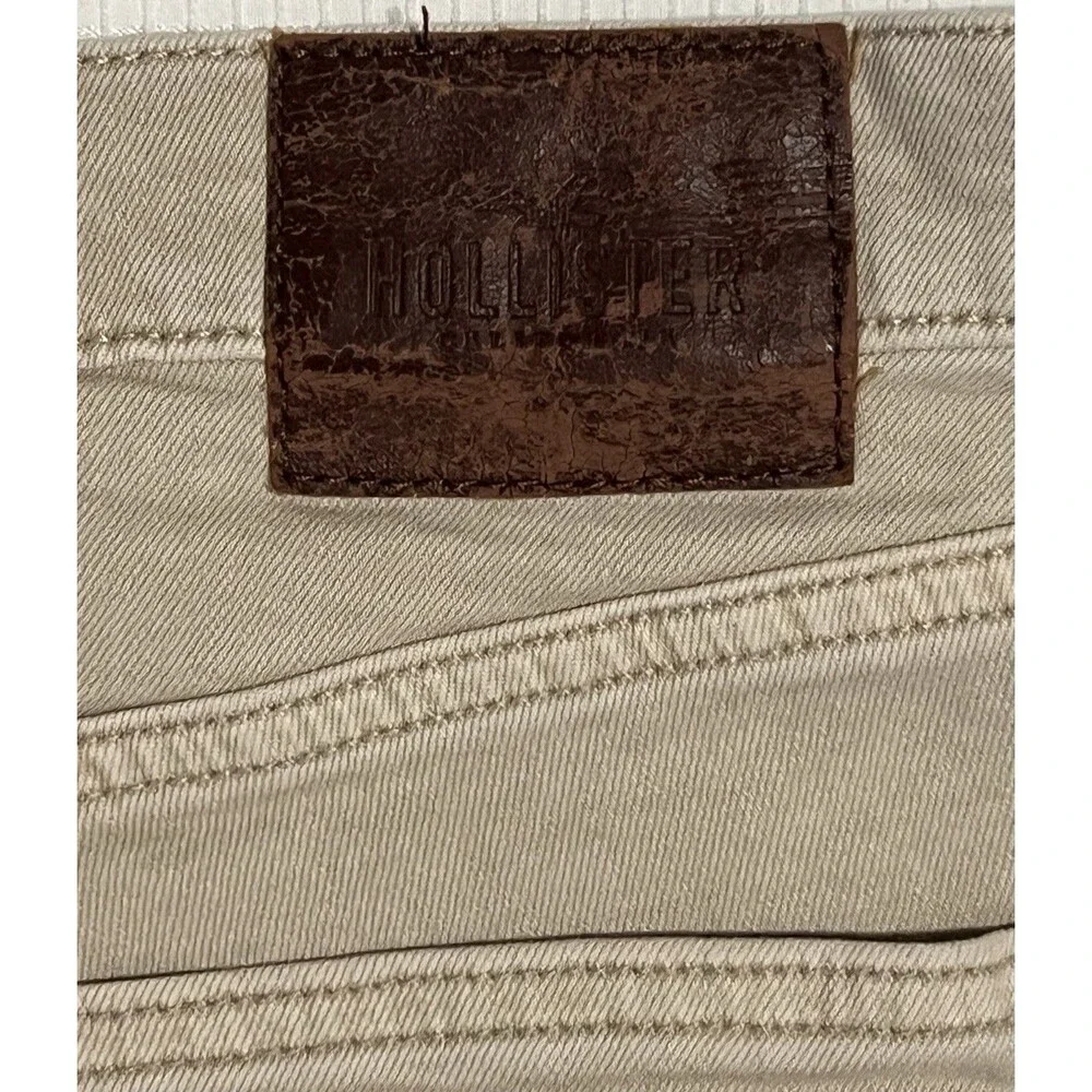 Hollister Epic Flex Skinny Khaki Denim Shorts 33x9 Y2K Men’s Casual Fashion
